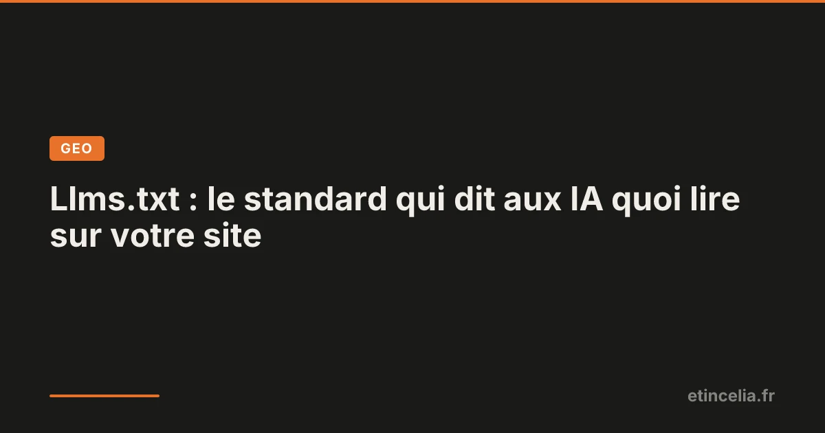 Illustration du fichier llms.txt comme phare guidant les IA génératives vers les contenus prioritaires d'un site